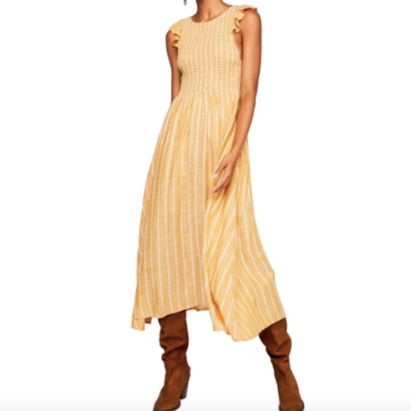 Free People Dresses & Skirts - Free People Chambray Butterflies Midi Dress